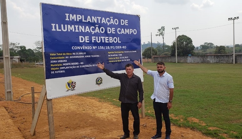 ILUMINAÇÃO: Edson Martins destina recurso para iluminação de campo em Monte Negro