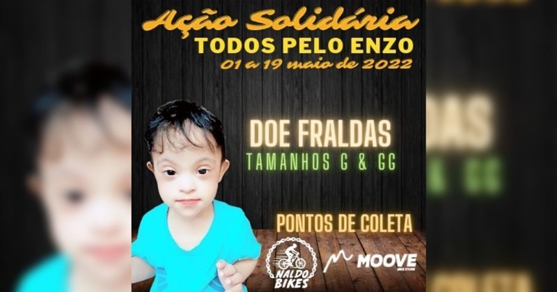 UNIÃO: Pedal Solidário será nesta quinta (19) em prol do garoto Enzo