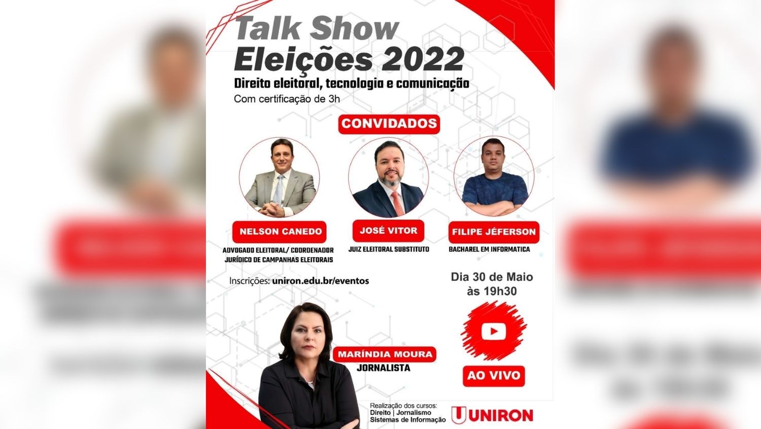 DEBATE: Uniron promove Talk Show com acadêmico sobre as Eleições 2022