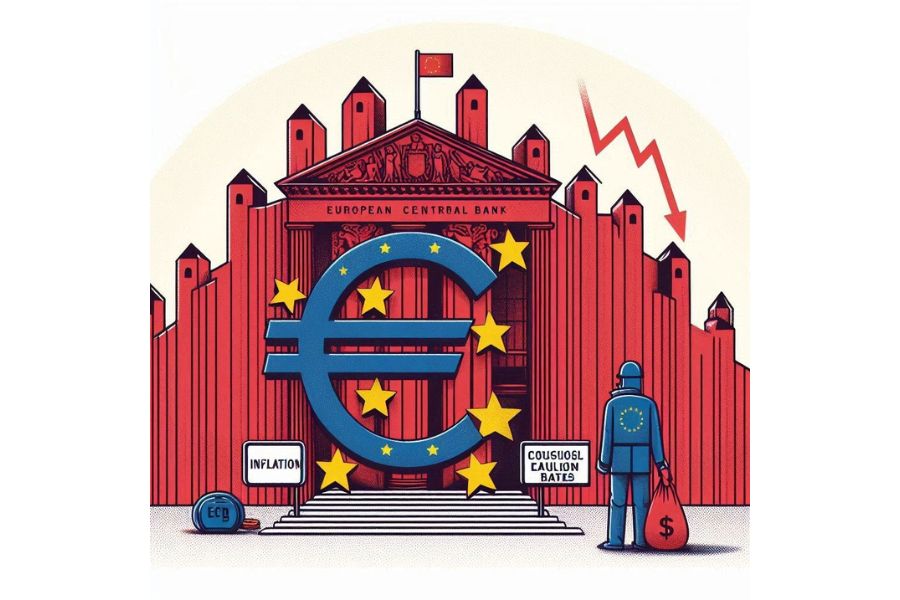 Inflação recua na Europa, mas a cautela do BCE persiste