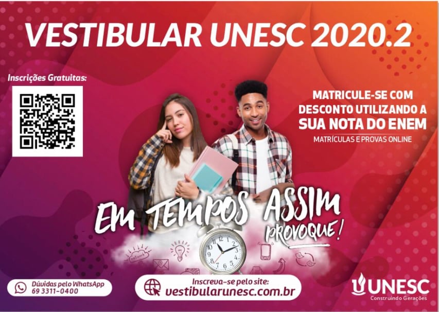 Unesc lança nova campanha do Vestibular: Em tempos assim, provoque!