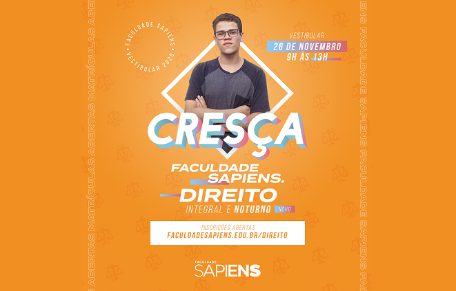 NOTURNO: Faculdade Sapiens abre inscrições para Vestibular de Direito