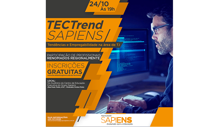 INSCRIÇÕES: Faculdade Sapiens comemora Dia do Profissional de TI com evento aberto ao público