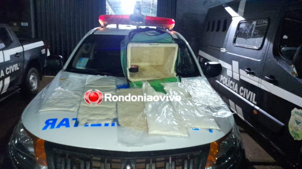 APÓS PERSEGUIÇÃO: Motoboy foge e PM apreende seis quilos de drogas em bolsa térmica de entregas 