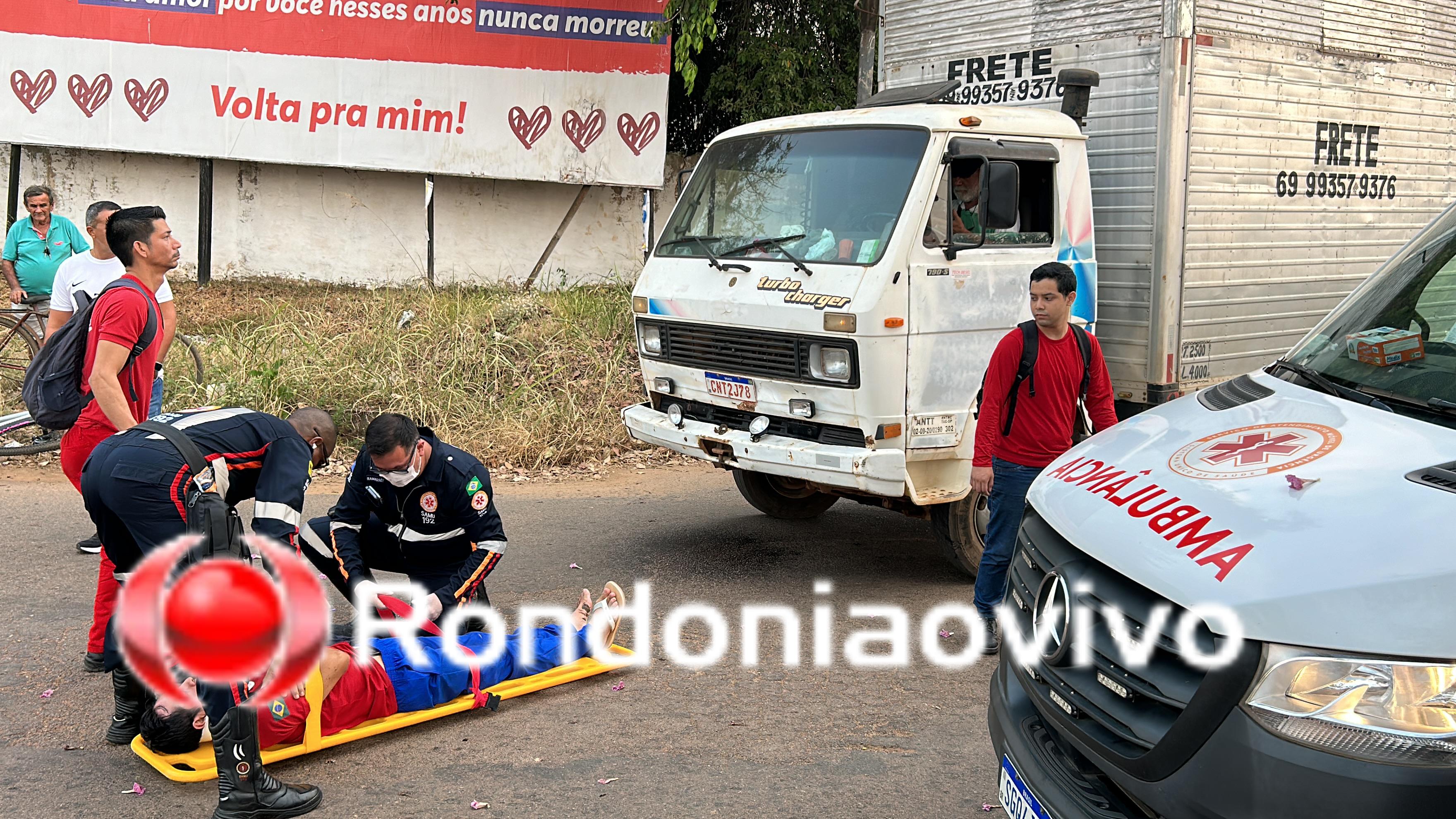 URGENTE: Caminhão atropela ciclista na Avenida Rio de Janeiro