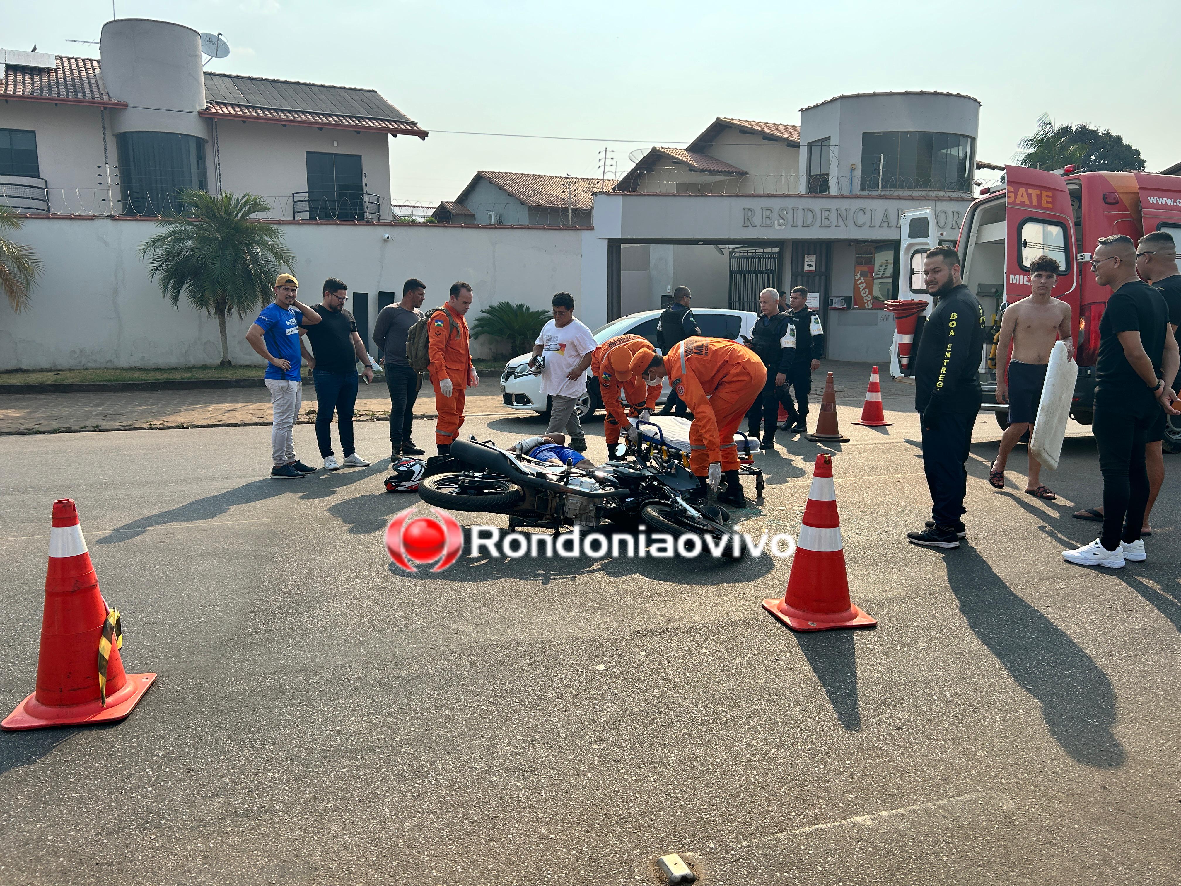 VÍDEO: Motociclista bate na traseira de carro na Avenida Rio Madeira