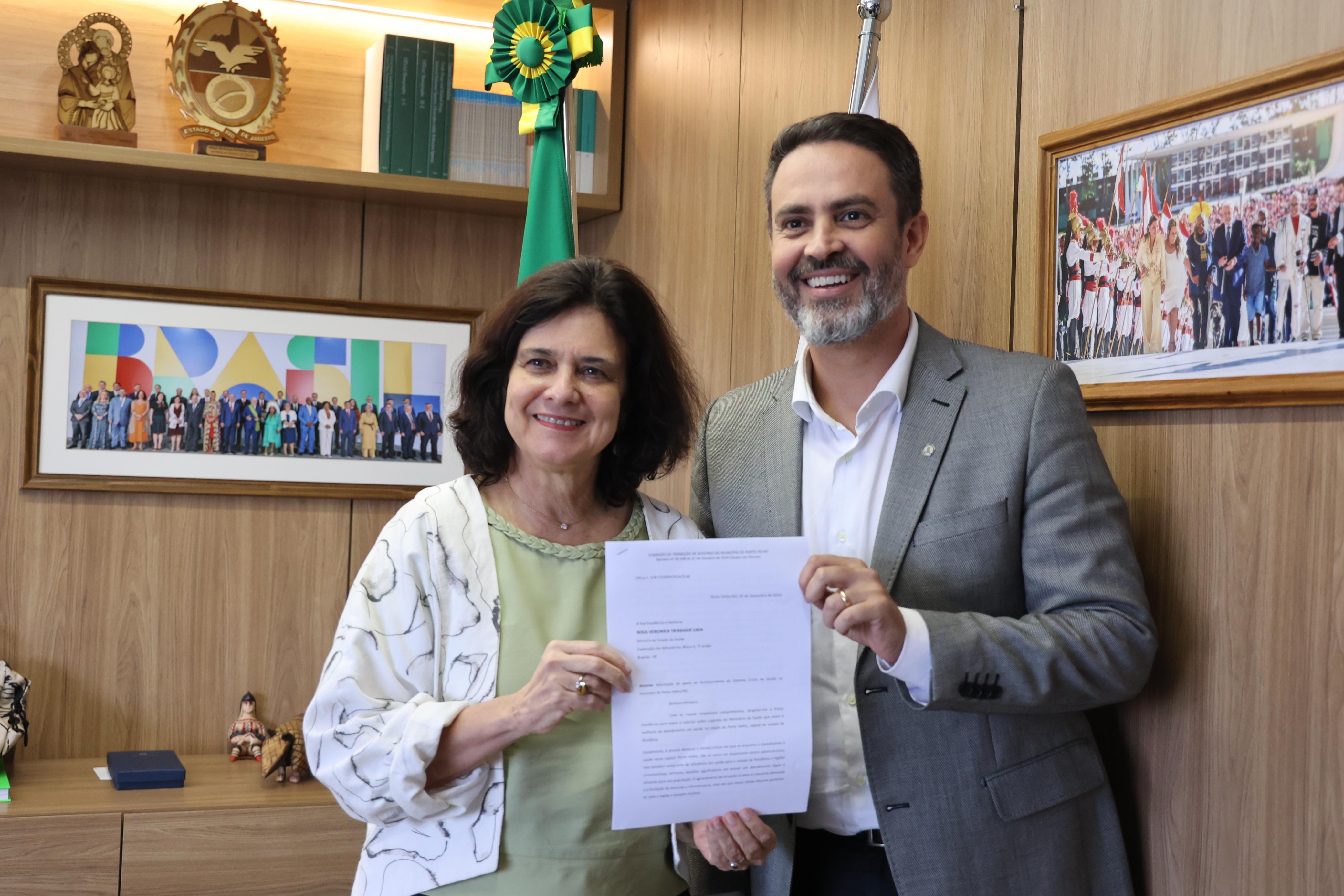 ARTICULAÇÃO: Léo Moraes se reúne com ministra em Brasília para garantir recursos para a Saúde