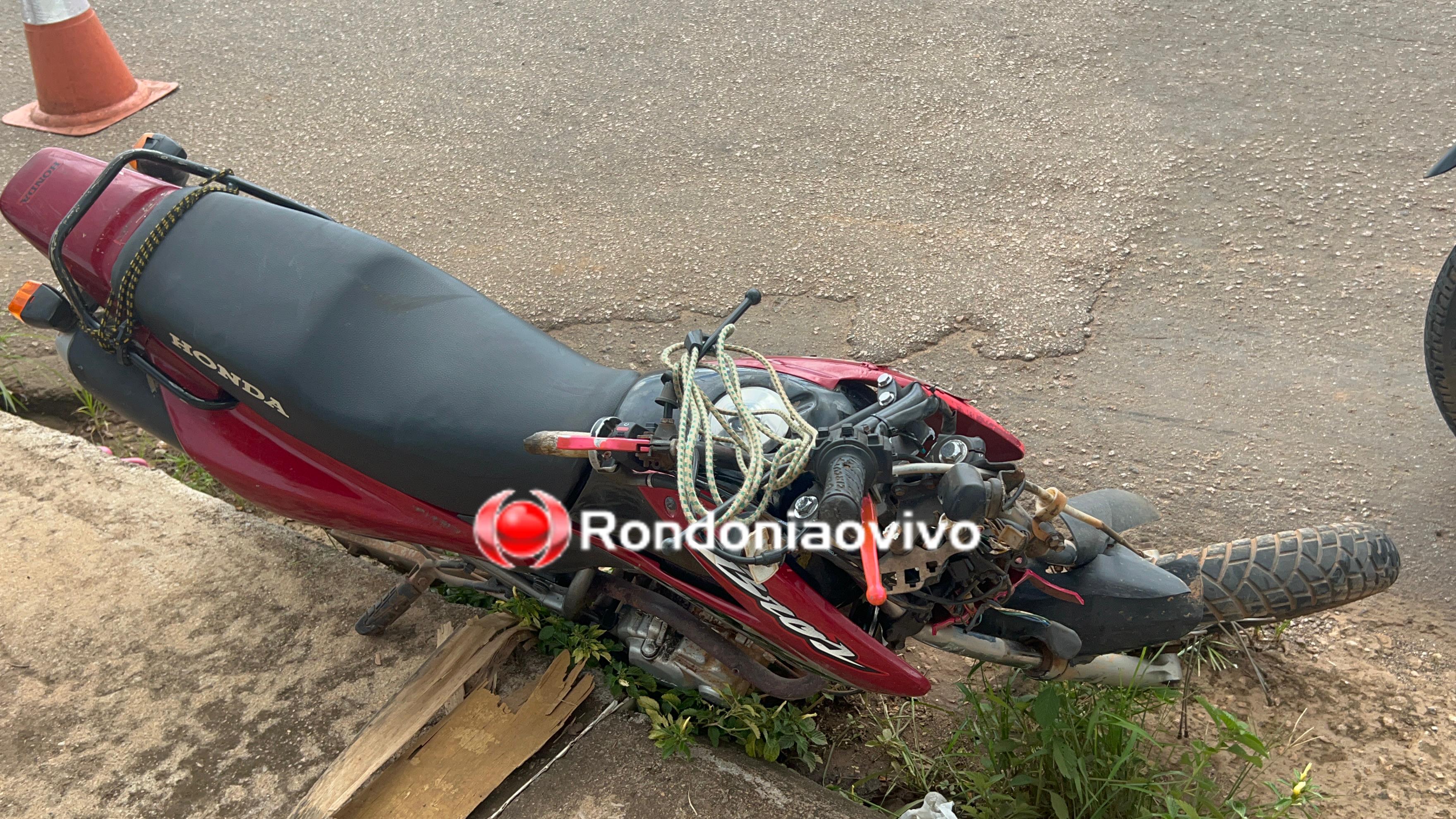 DE FRENTE: Batida frontal entre motos deixa dois homens com fraturas nos braços