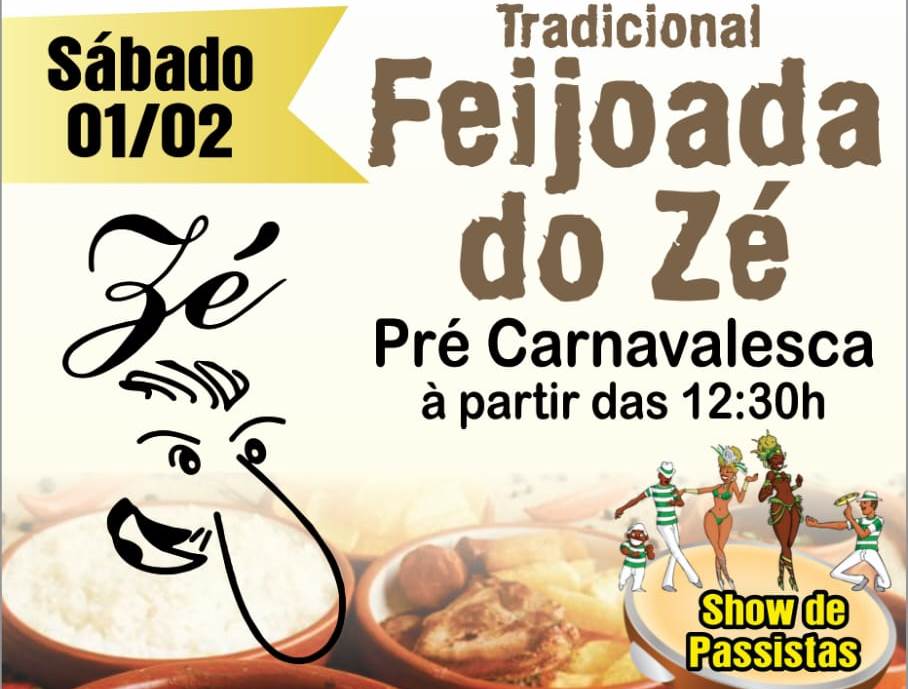 FEIJOADA DO ZÉ: Evento de pré-Carnaval será remarcado por motivo de força maior