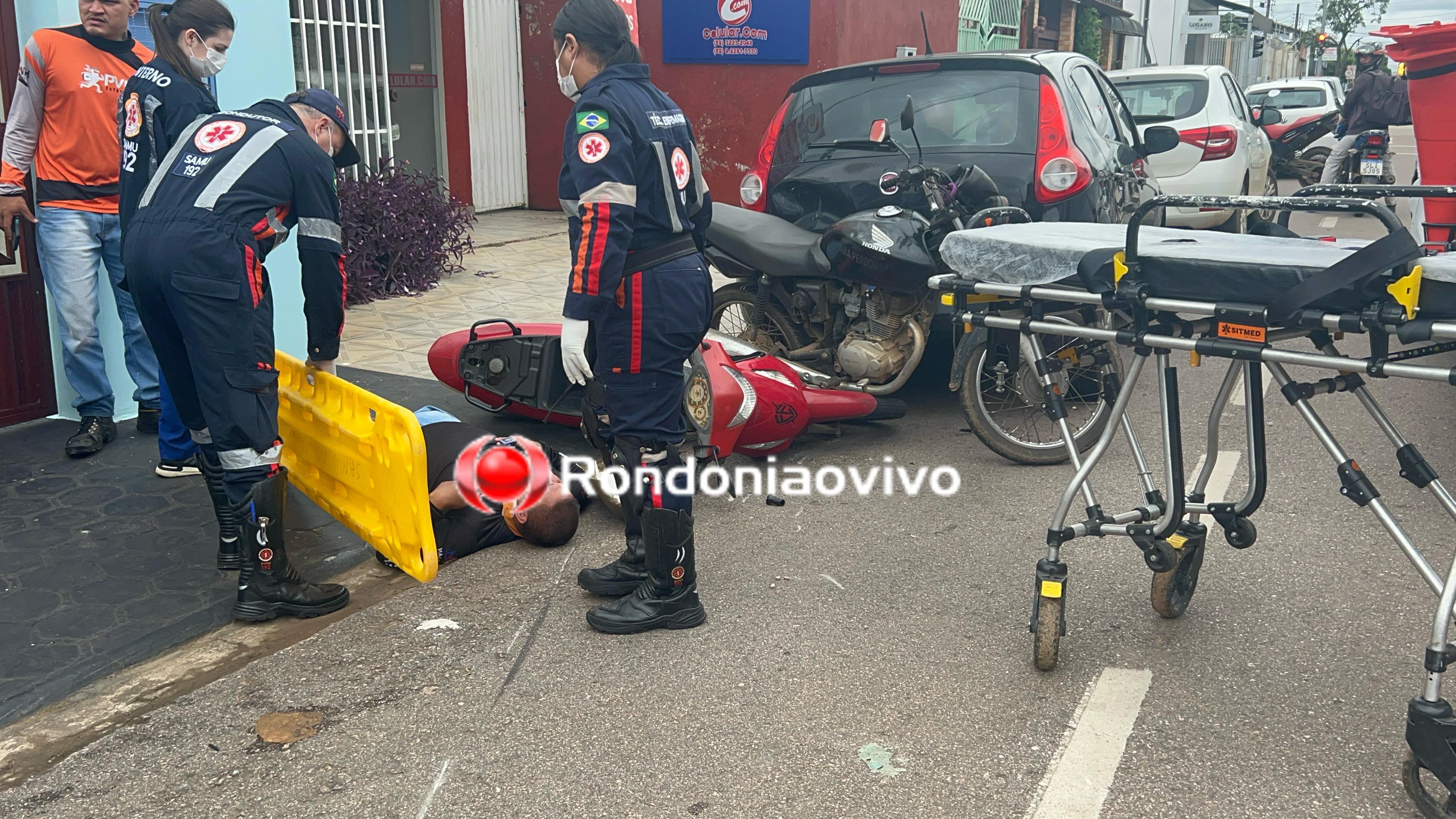 VÍDEO: Motoboy de delivery fica ferido em grave acidente envolvendo quatro veículos