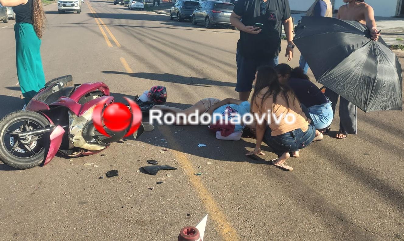 URGENTE: Motorista foge após causar acidente e deixar motociclista ferida
