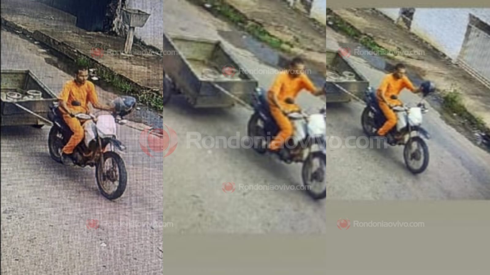 VÍDEO: Ladrão furta moto com botijas de gás na frente de mercado na Daniela
