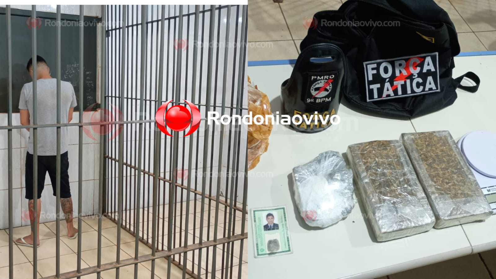 NA CALAMA: Força Tática do 9° BPM prende traficante com mais de dois quilos de drogas