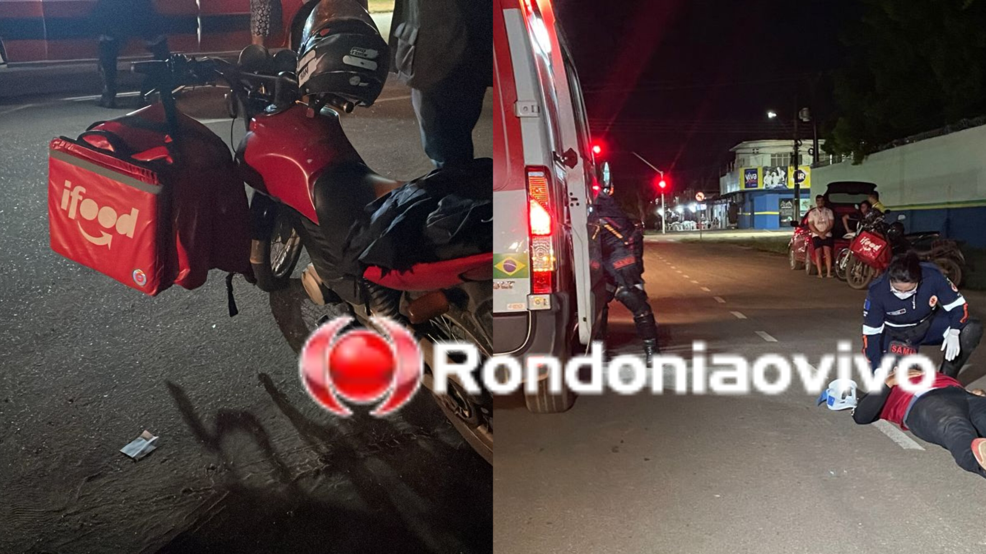 CARRO BATEU: Motoboy de delivery sofre grave acidente na Avenida Abunã 