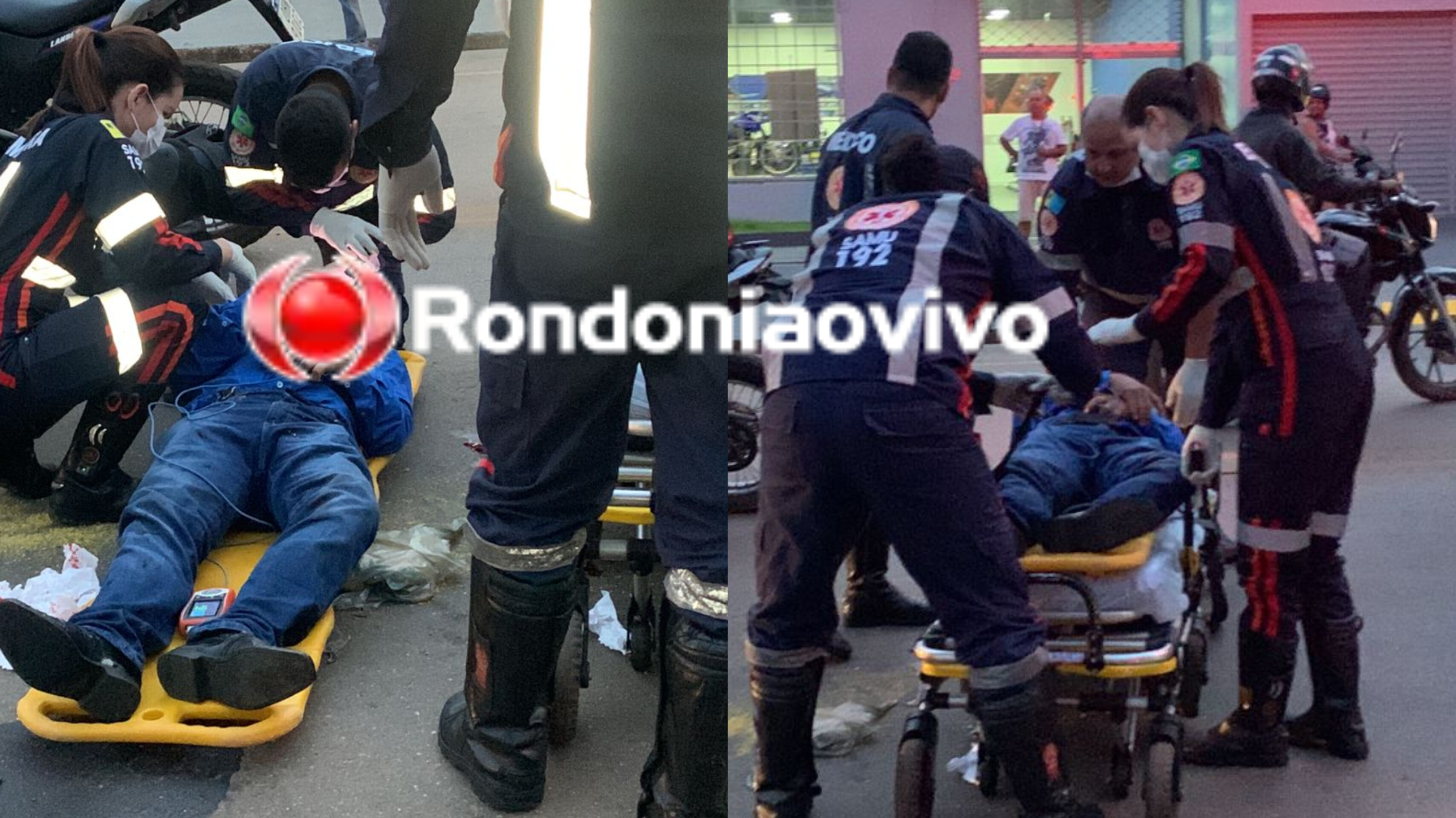 NA FILEIRA: Motociclista passa em 'corredor' e fica ferido ao atropelar pedestre