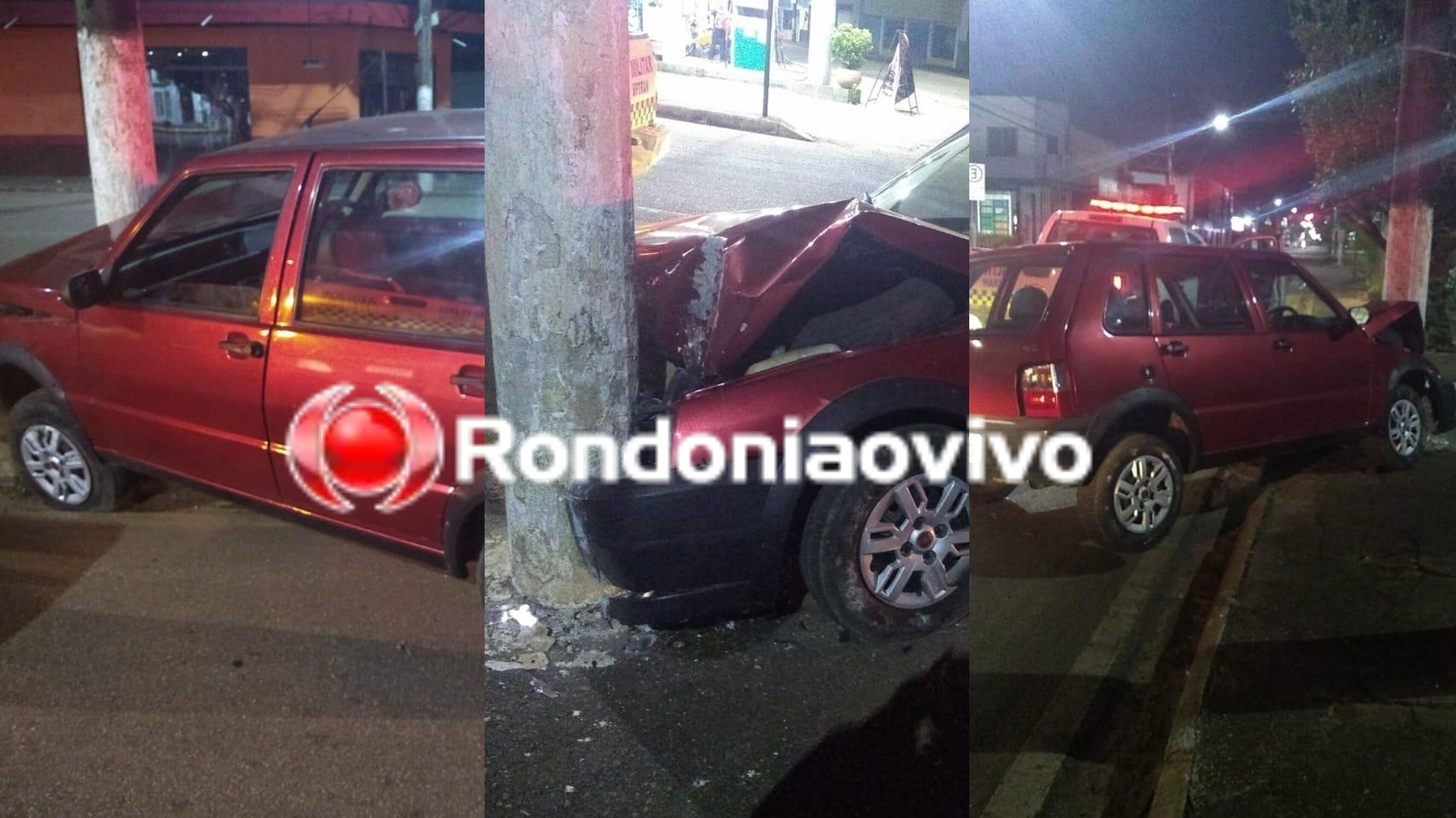 ESTADO GRAVE: Idoso de 68 anos fica desacordado após colidir carro contra poste na capital 