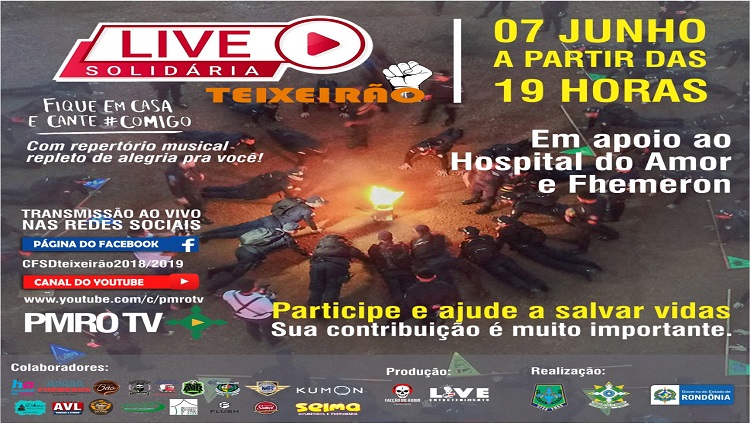 TEIXEIRÃO: Live neste domingo em prol do Hospital do Amor, Fhemeron e Nativia