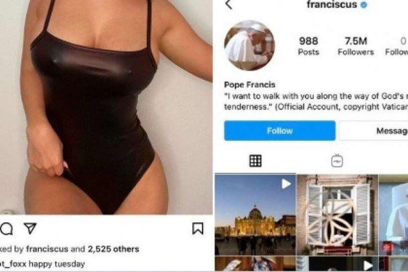 DE NOVO: Conta do papa Francisco volta a curtir foto sensual de modelo