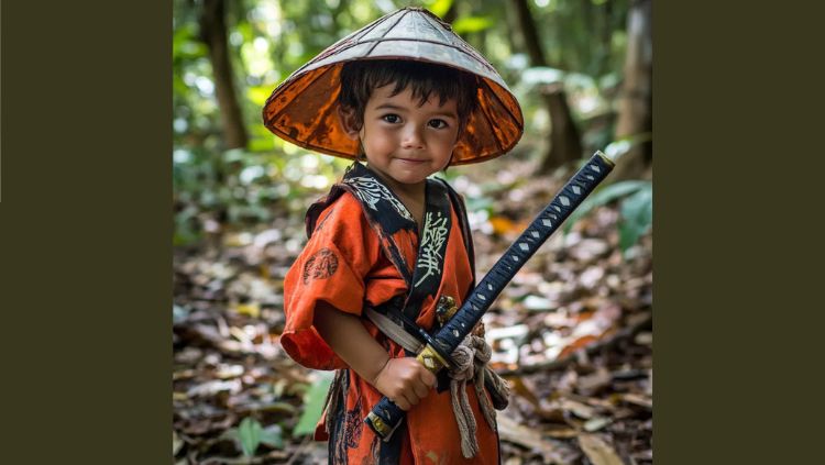 CRIANÇA:  O pequeno samurai beradeiro - meu sobrinho