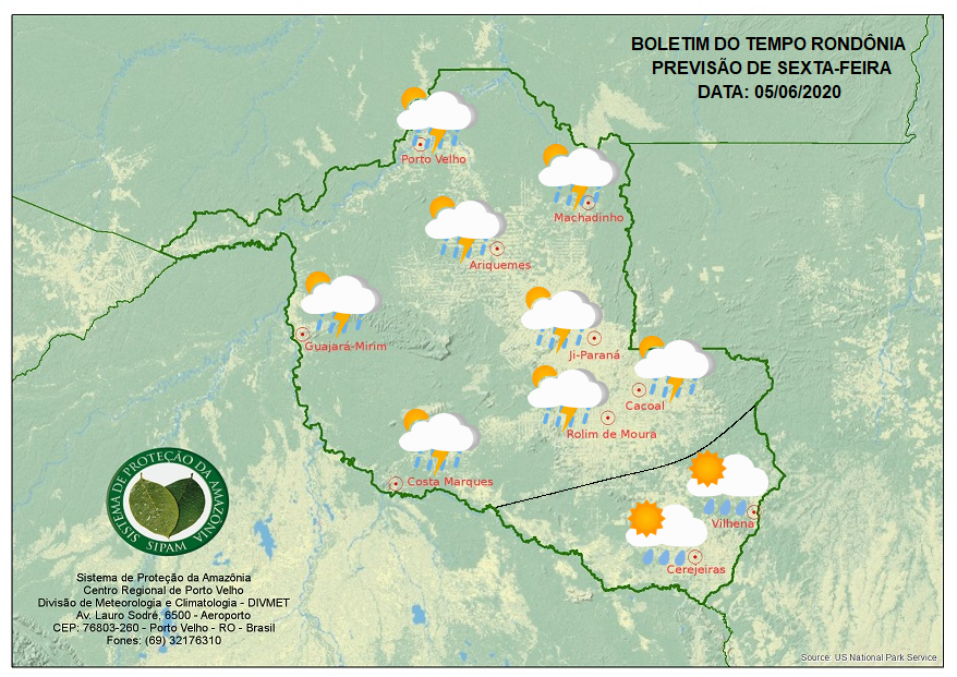 CLIMA: Confira a previsão do tempo para esta sexta-feira (5) em Rondônia