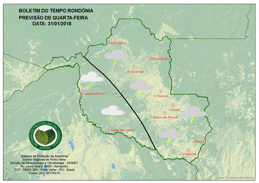 CLIMA: Confira a previsão do tempo para esta quarta em RO