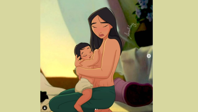 DESENHOS: Artista mostra como princesas seriam se fossem mães no mundo real