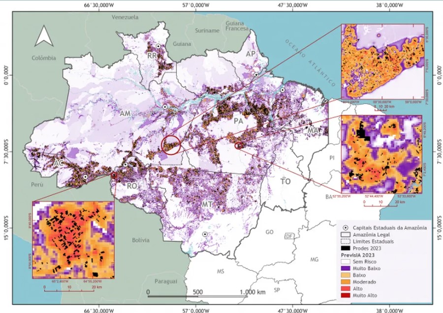 INTELIGÊNCIA ARTIFICIAL: Tecnologia indica mais de 800 km² sob risco de desmatamento em RO