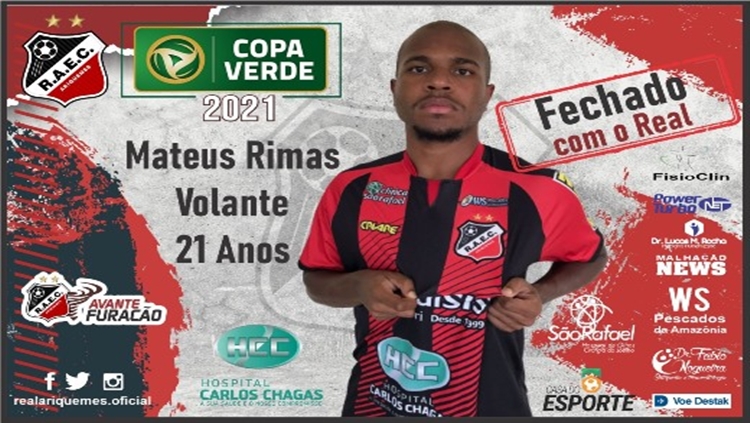 REFORÇO: Real Ariquemes anuncia contratação de Mateus Rimas para a Copa Verde