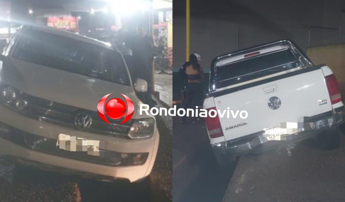 EMBRIAGADA: Mulher em Amarok invade lava jato e cai com veículo de rampa 