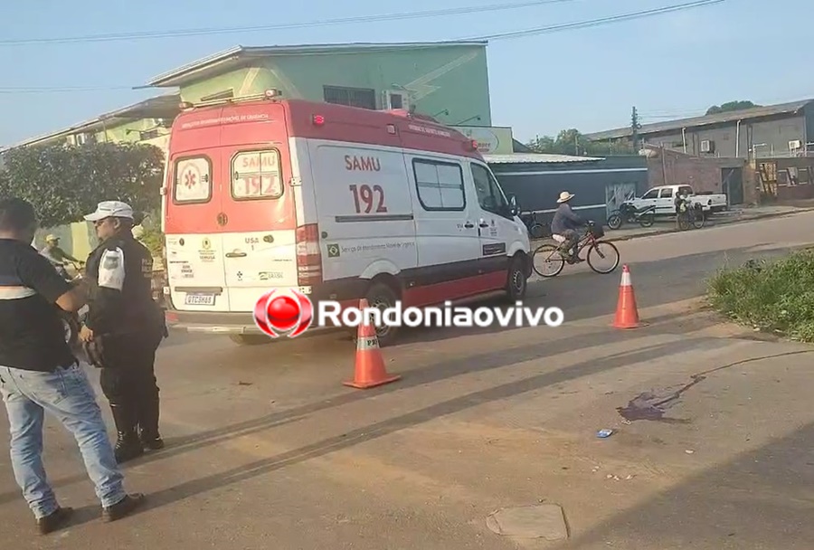 ASSISTA: Motociclista perde bastante sangue e é levado pelo Samu para o João Paulo II
