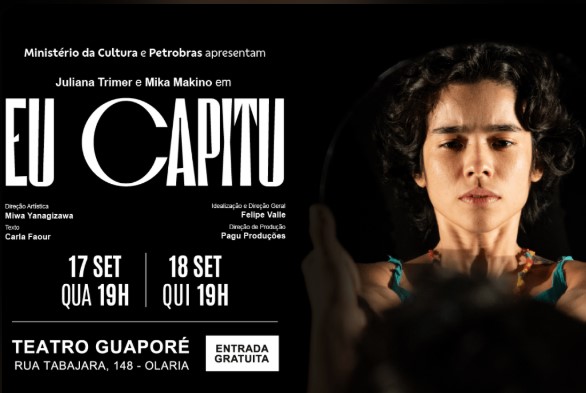 TEATRO: ‘Eu Capitu’ chega a PVH com ingressos gratuitos já disponíveis