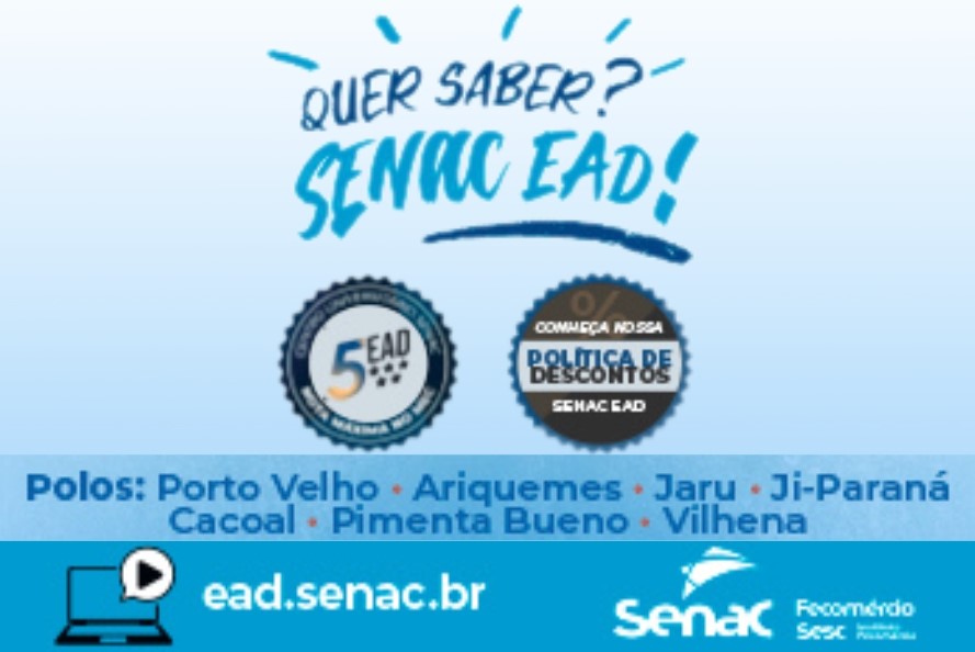 OPORTUNIDADE: Transforme seu futuro com os cursos EAD do Senac