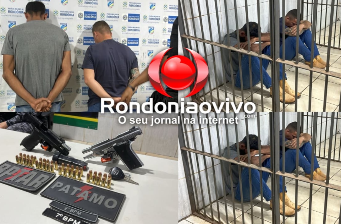 NO FLAGRA: PM prende dupla com pistolas em caminhonete Hilux