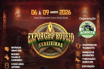 EXPOAGRO: Rodeio movimenta Cerejeiras com quatro dias de atrações e entrada gratuita