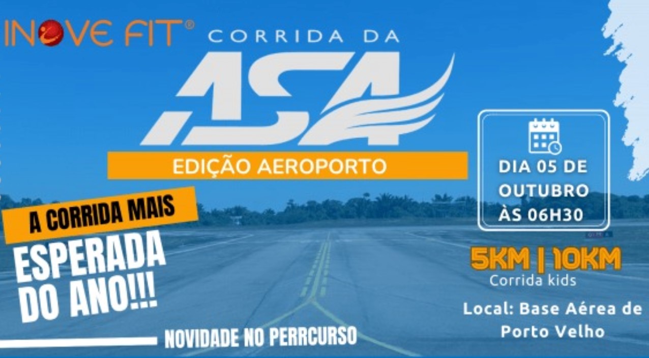 CORRIDA: 9ª Edição da ‘Corrida da Asa’ será realizada no aeroporto de Porto Velho