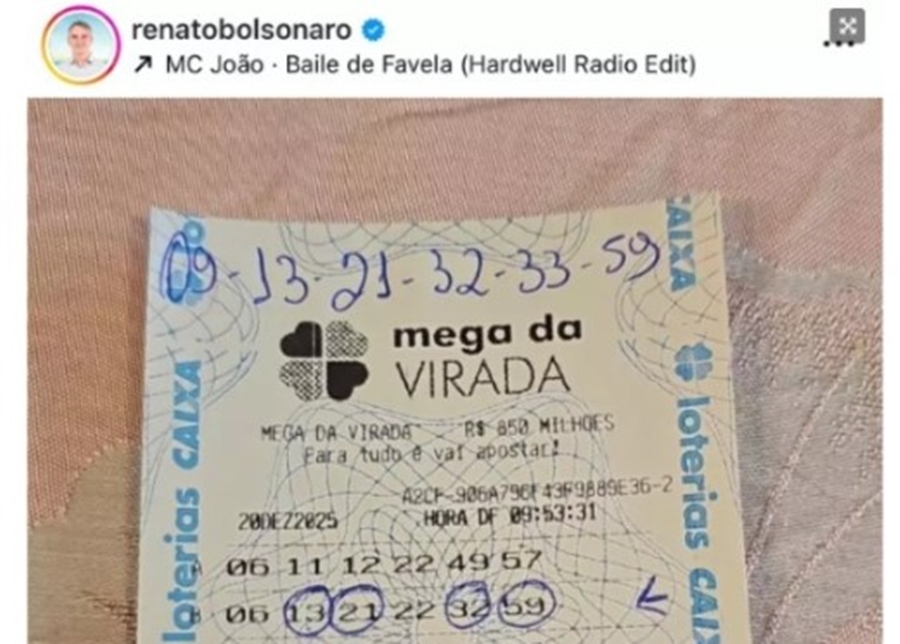 APOSTARAM NO 13: Bolsonaro e irmão ganham na quadra da Mega da Virada