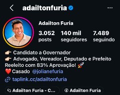 ADAILTON FÚRIA: Assessoria denuncia suposto ataque com perfis falsos no Instagram