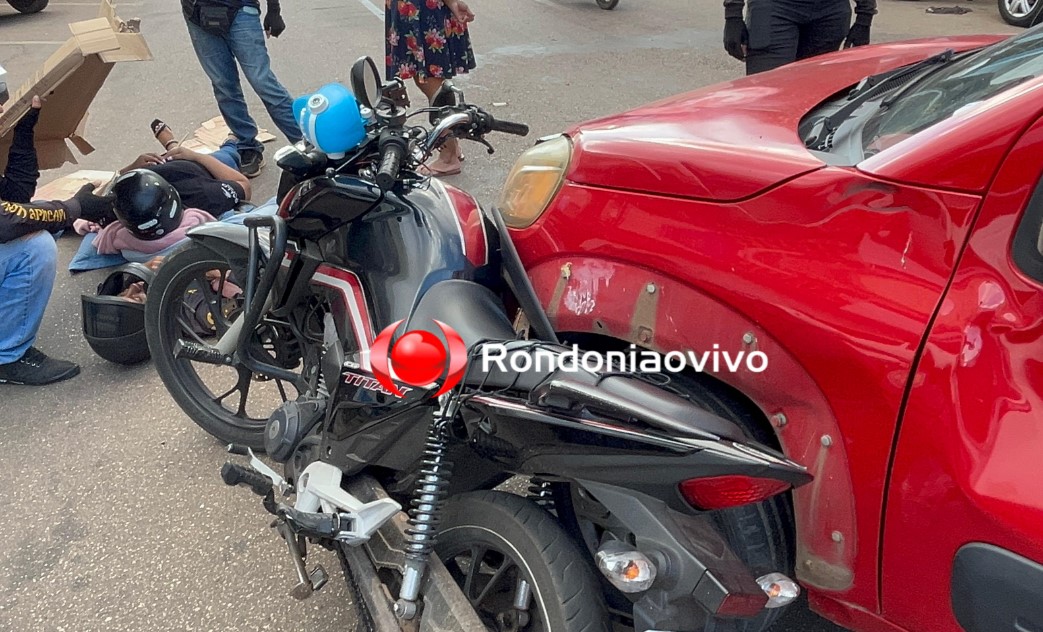 VÍDEO: Grave acidente deixa moto app e passageira feridos na região Central