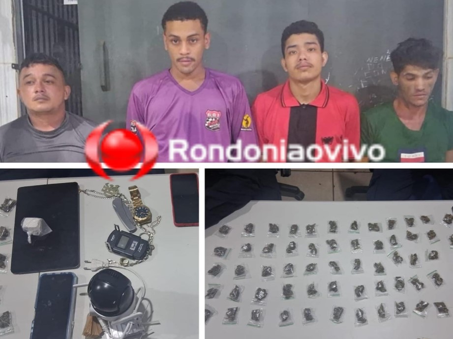 AÇÃO DA PM: Quatro são presos com drogas no quintal de boca de fumo