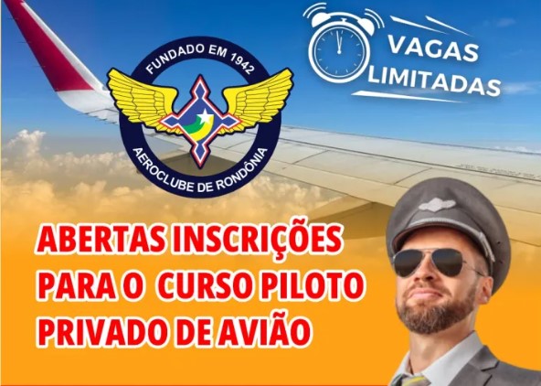 OPORTUNIDADE: Aeroclube de Porto Velho abre inscrições para piloto privado