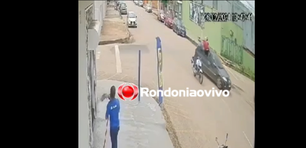 VÍDEO: Câmera de segurança grava violento acidente no Centro de Porto Velho 