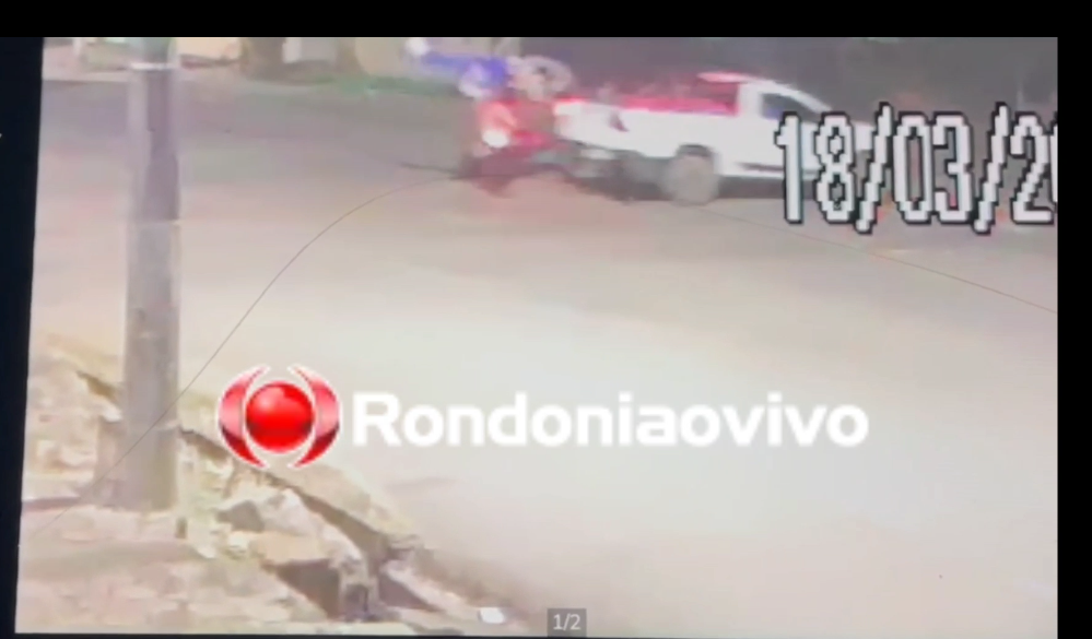 FORTE COLISÃO: Vídeo mostra acidente que resultou em moto aplicativo e passageira feridos