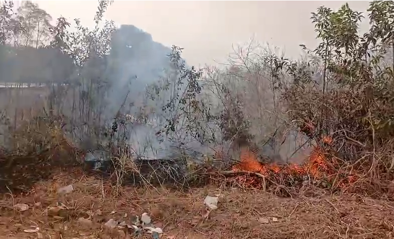 QUEIMADAS: Foco de incêndio na zona Leste de Porto Velho preocupa moradores