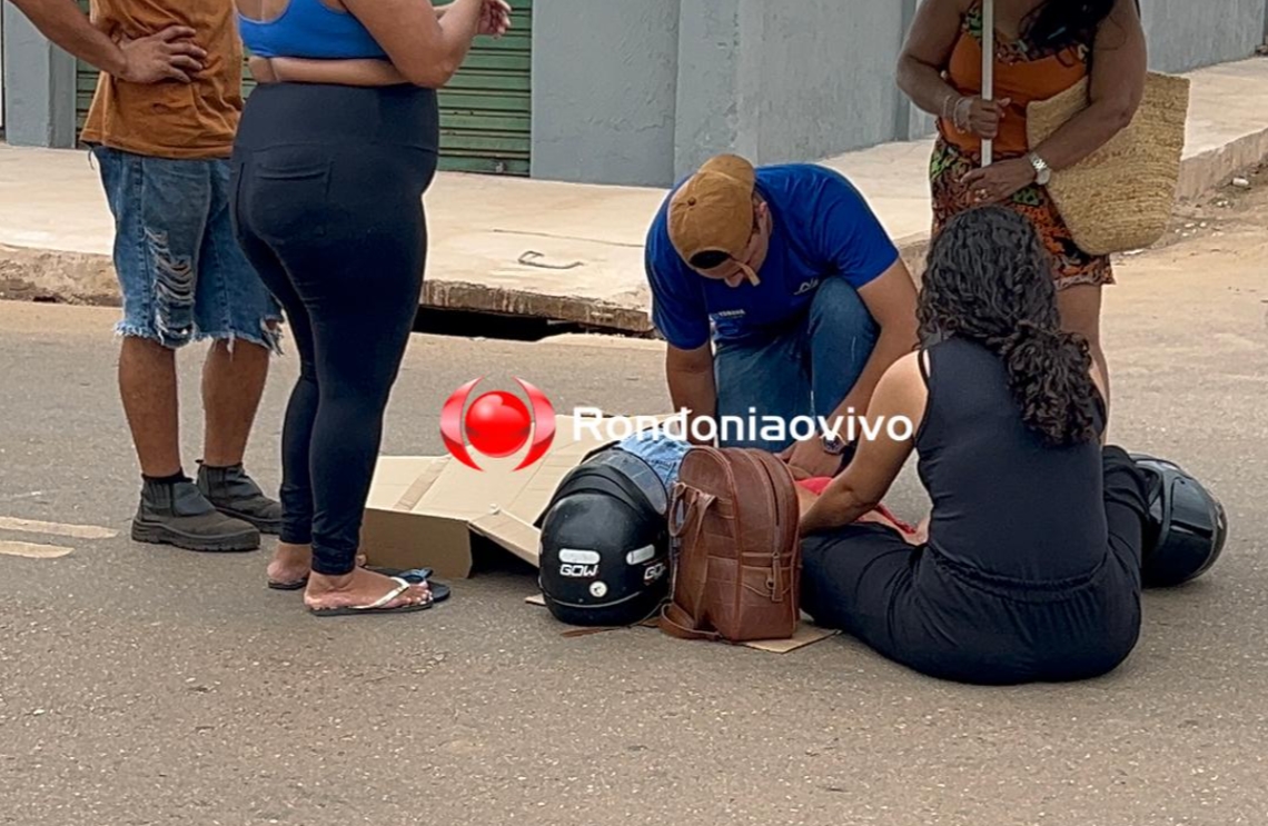 URGENTE: Passageira de moto fica desacordada após grave acidente