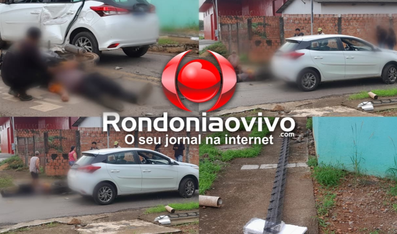 NA PINHEIRO: Motorista de Yaris avança preferencial e causa grave acidente com motociclista