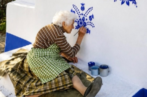 PINTURAS E GRAVURAS: Idosa mantém a consciência lúcida com trabalhos voluntários de artes