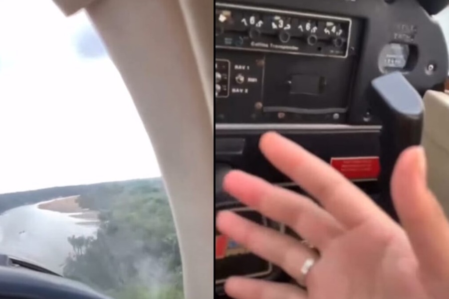 NA ÁGUA: Veja o momento do pouso de avião no rio em Boa Vista após problemas mecânicos
