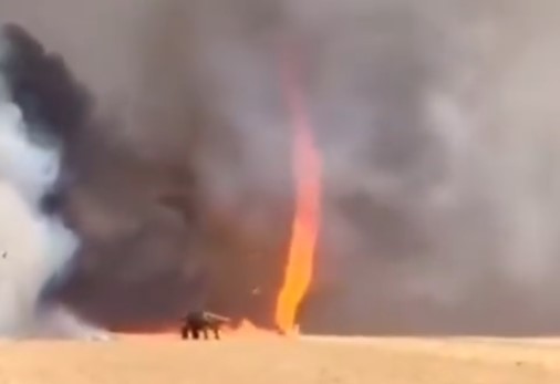 IMPRESSIONANTE: Redemoinho faz fogo alastrar em plantação agrícola