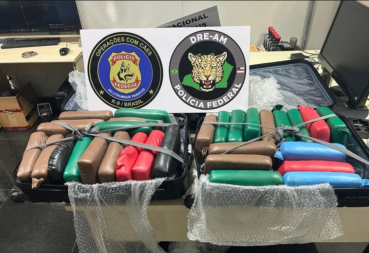 AÇÃO: PF prende passageira com mais de 35kg de drogas em aeroporto