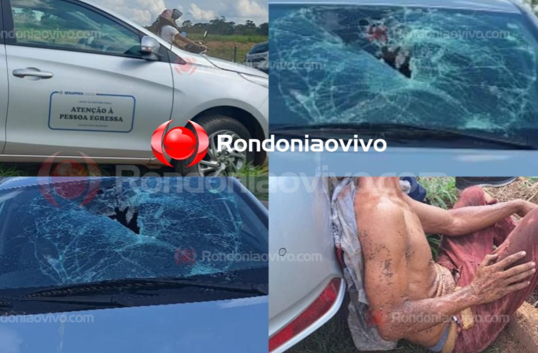 ATINGIDO EM CHEIO: Pedestre é atropelado por carro da SENAPPEN na Estrada da Penal
